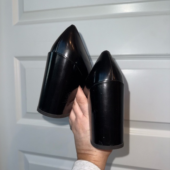 Stuart Weitzman Pronto Jet Mirror black patent leather block-heel pump - Picture 5 of 9